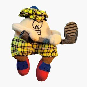 Silly Skilometers McDuff Golfer Plush shelf Sitter Toy Scottish Tartan Red Shoes
